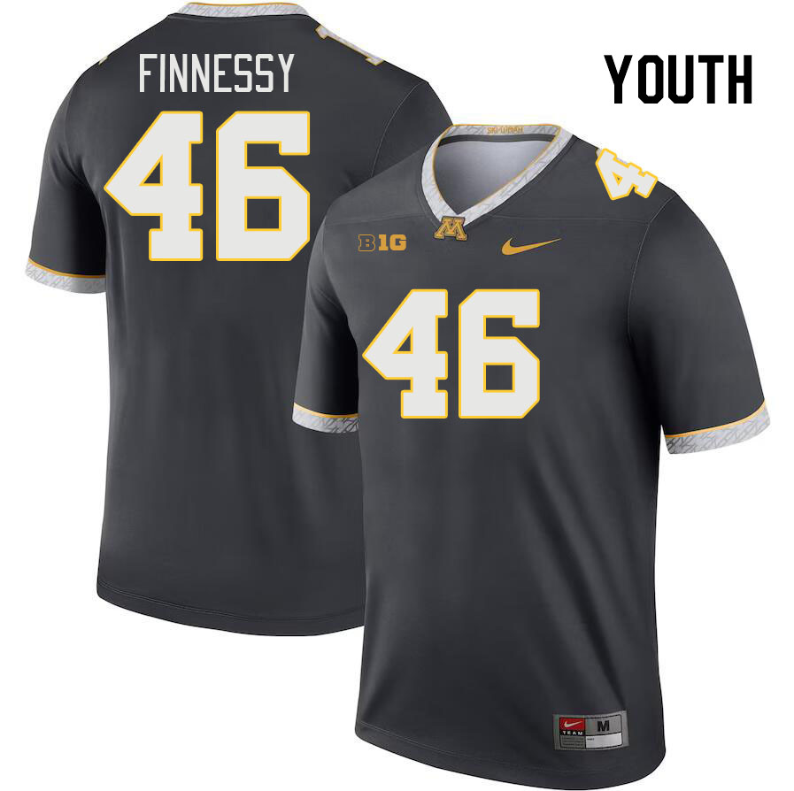 Youth #46 Lucas Finnessy Minnesota Golden Gophers College Football Jerseys Stitched-Charcoal